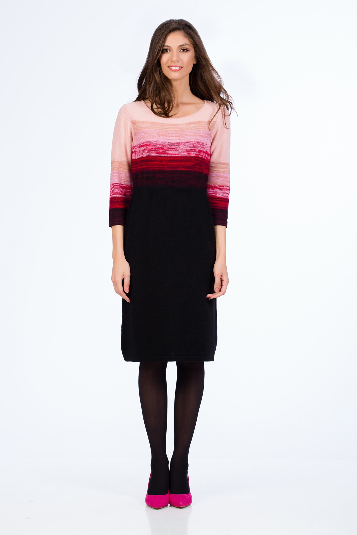 rochie-tricot-roz-negru-sense